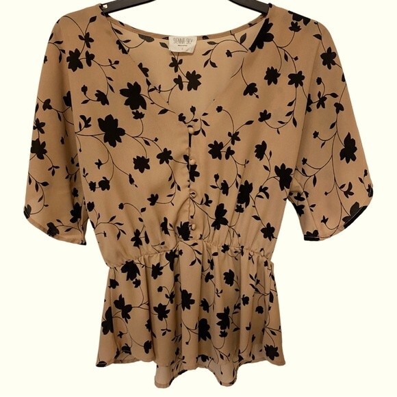 Sienna Sky Women’s Peplum Blouse - Picture 1 of 6